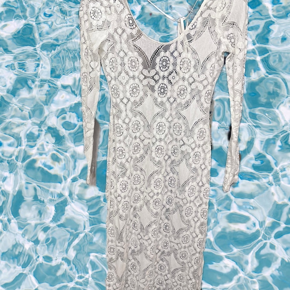 Lulu's White Lace Swim Coverup